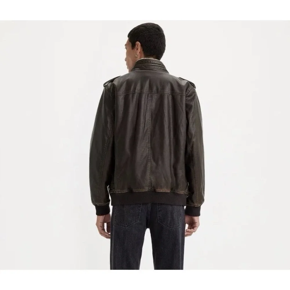 LEVI'S FAUX LEATHER SHERPA‎ BOMBER JACKET BRAND NEW SIZE LARGE